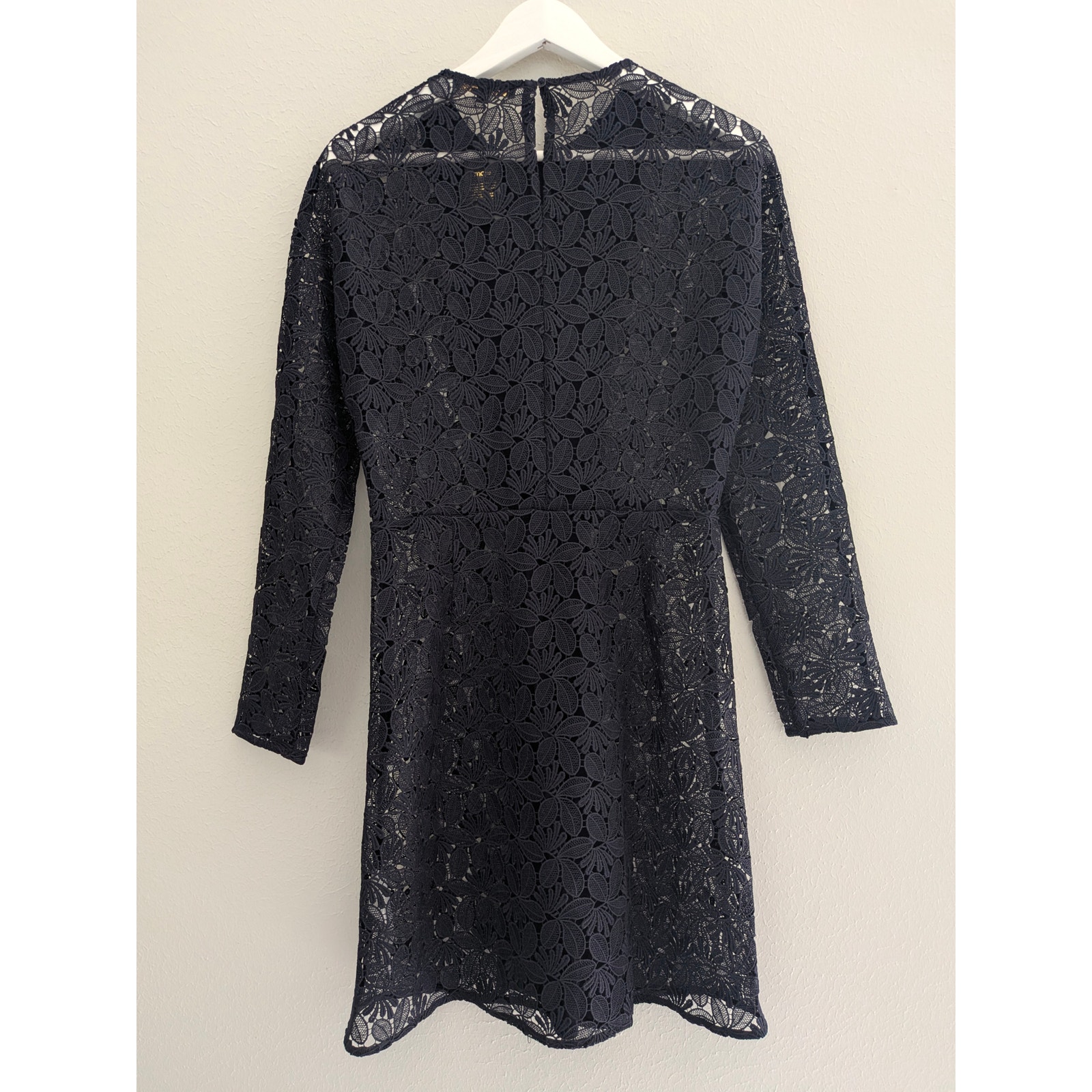 Maje Repine Marine Navy Blue Lace Crepe Mini Dress Size 3 Us Large L Nwt New — image 3 of 8